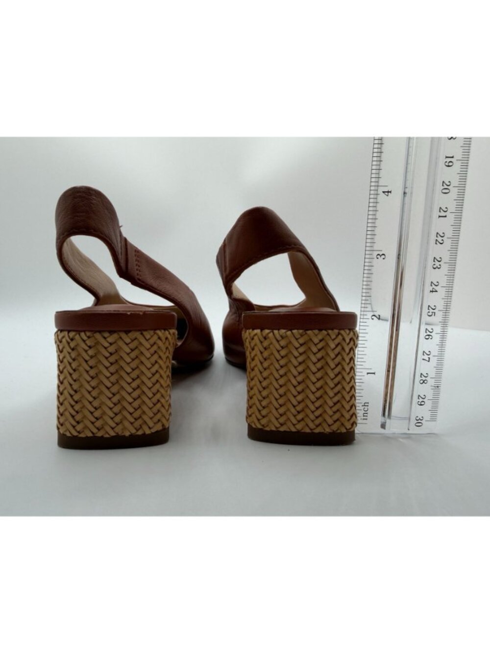 Franco Sarto Jonia Low Heel Brown Leather Slingback Pump Women Size 6.5M Career - Picture 11 of 16